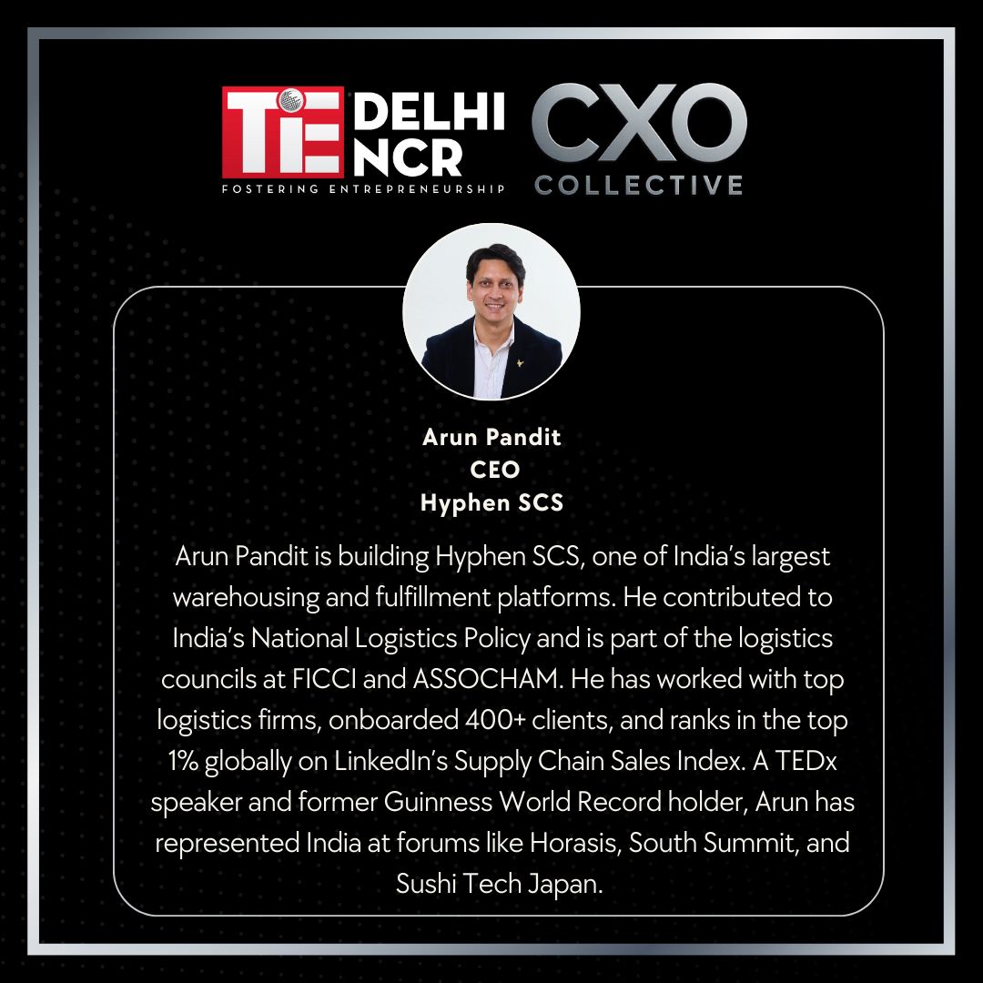Hyphen SCS Co-Founder Arun Pandit Honored in TiE Delhi-NCR CXO Collective, Driving Innovation in Indian Logistics
