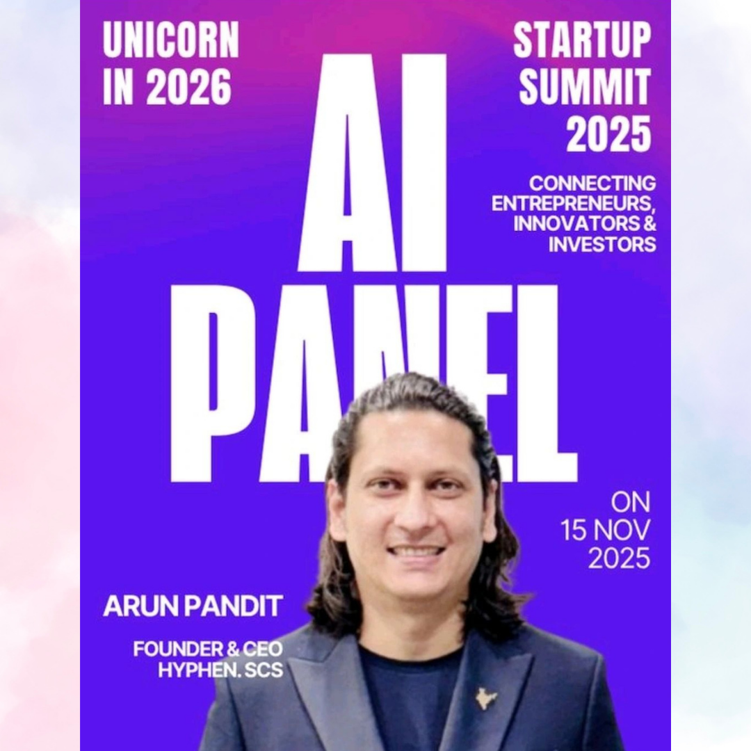 Hyphen SCS CEO Arun Pandit speaks on AI Innovation at STARTUP SUMMIT 2025.